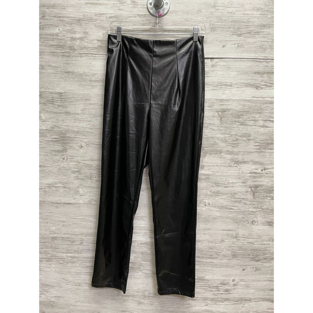 Princess Polly Pants Womens 8 Black Faux Leather Zipper High Rise Ladies
